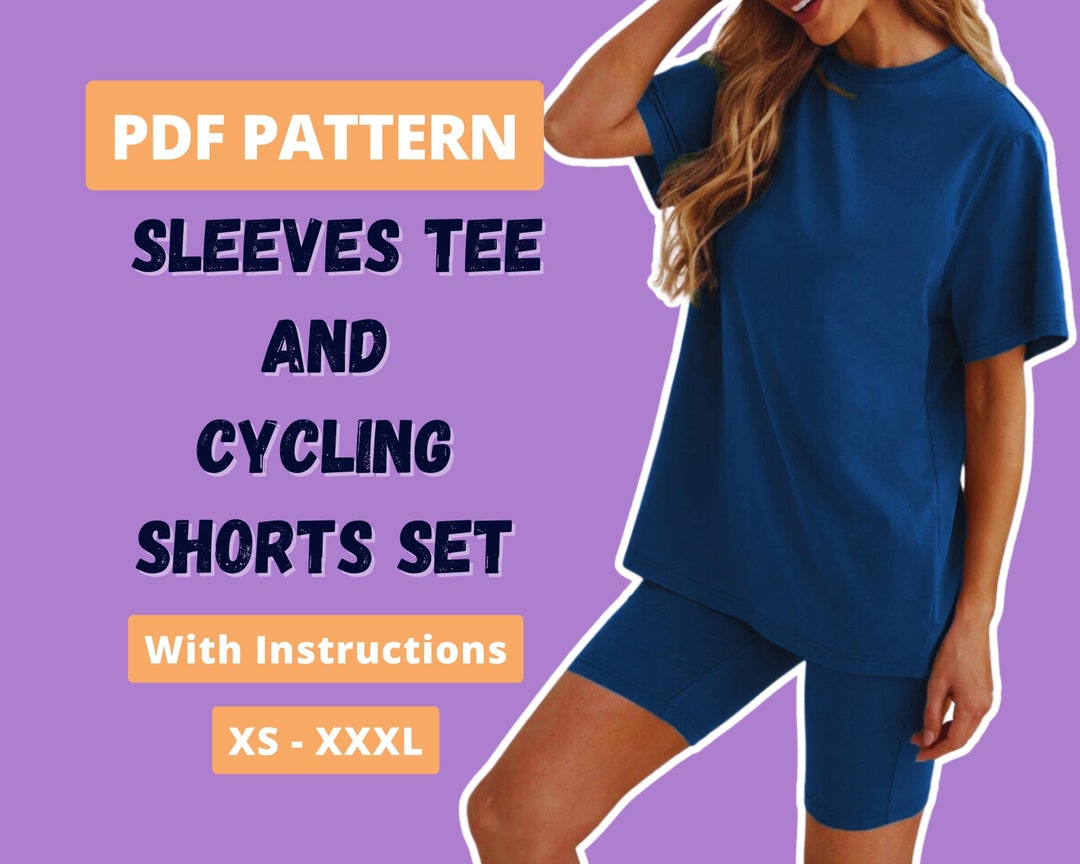 Lounge Set Women Loungewear Set Pattern Biker Shorts Pattern Comfy