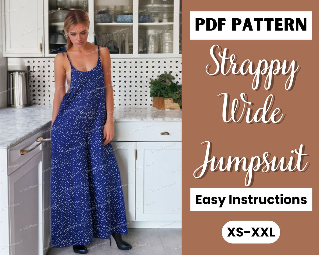 Wide Leg Romper Romper Pattern Easy Digital PDF Prom Jumpsuit Sewing ...