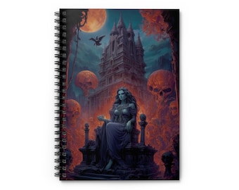 Gothic Fantasy Spiral Notebook - Ideal for Creatives, Journal Lovers & Occasions like Halloween, Writing, Gift Idea, Haunted Castle Design