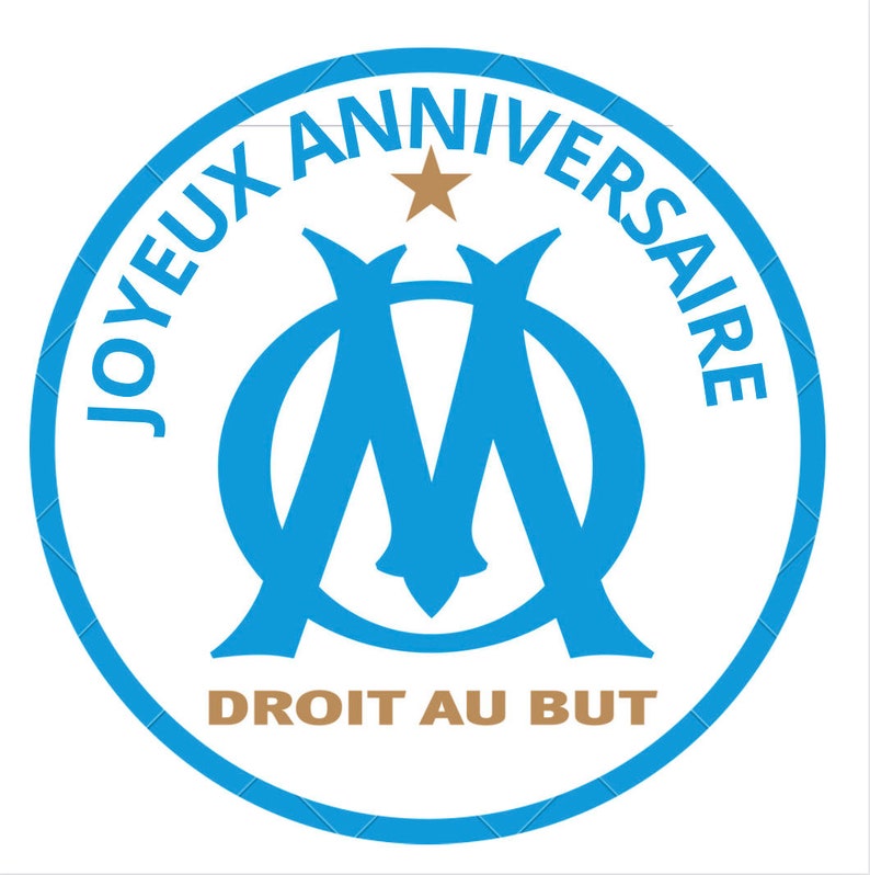 Décoration de gâteau comestible Olympique de Marseille personnalisable image 1