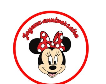 Decoration de gateau comestible Minnie Mouse