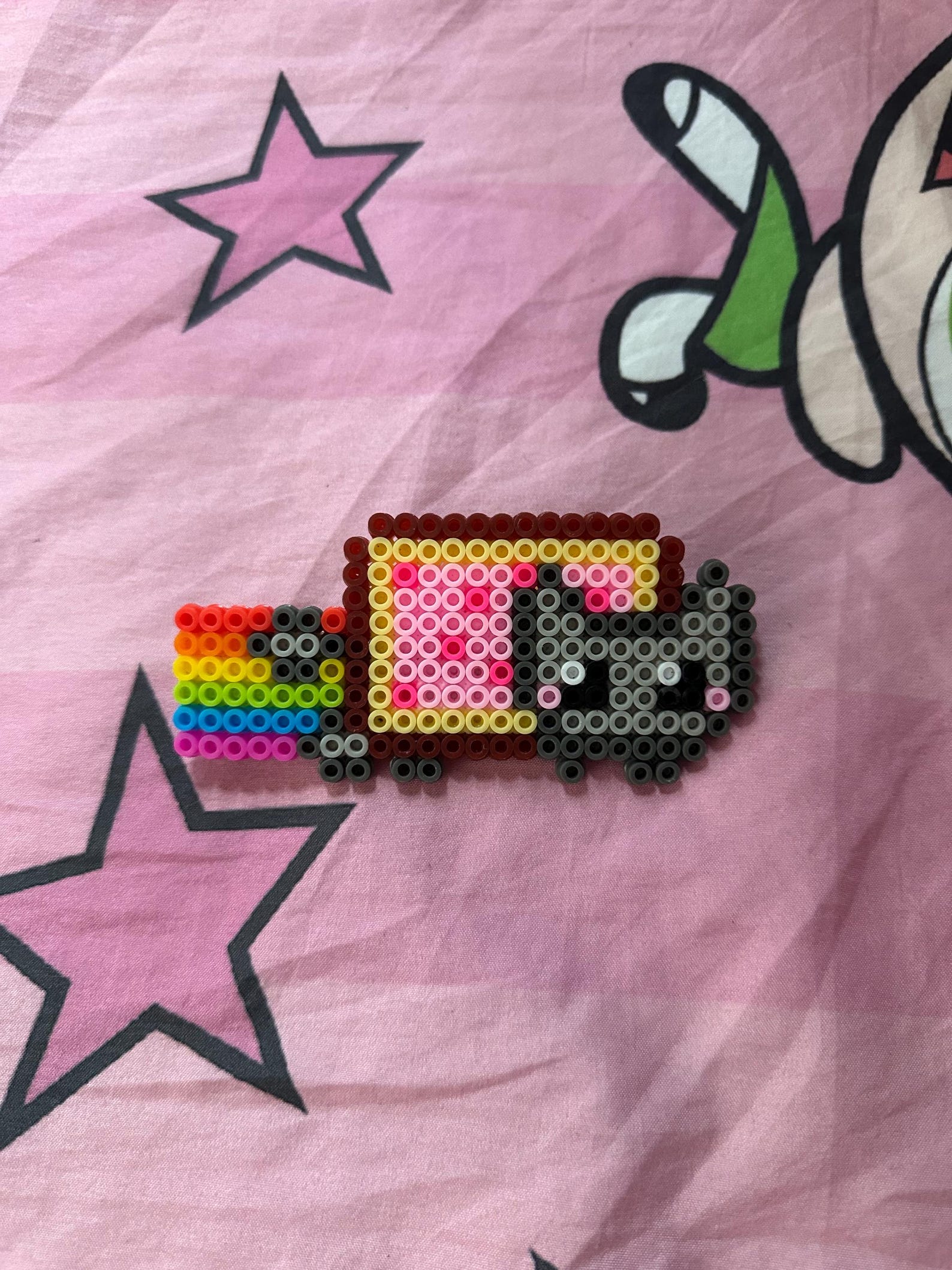Nyan Cat Perler Bead Hair Clip: Kawaii Rave Hair Accessory - Etsy