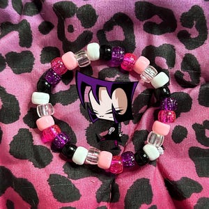 LUVSCENE - Invader Zim GAZ INSPO handmade single beaded kandi bracelet - rave - scene - kandi kid -