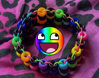 Pulsera mini Kandi arcoíris: Rave Scene Decora Jewelry