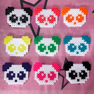 Panda Perler Bead Hair Clip: Handmade Rave Kawaii Accessory
