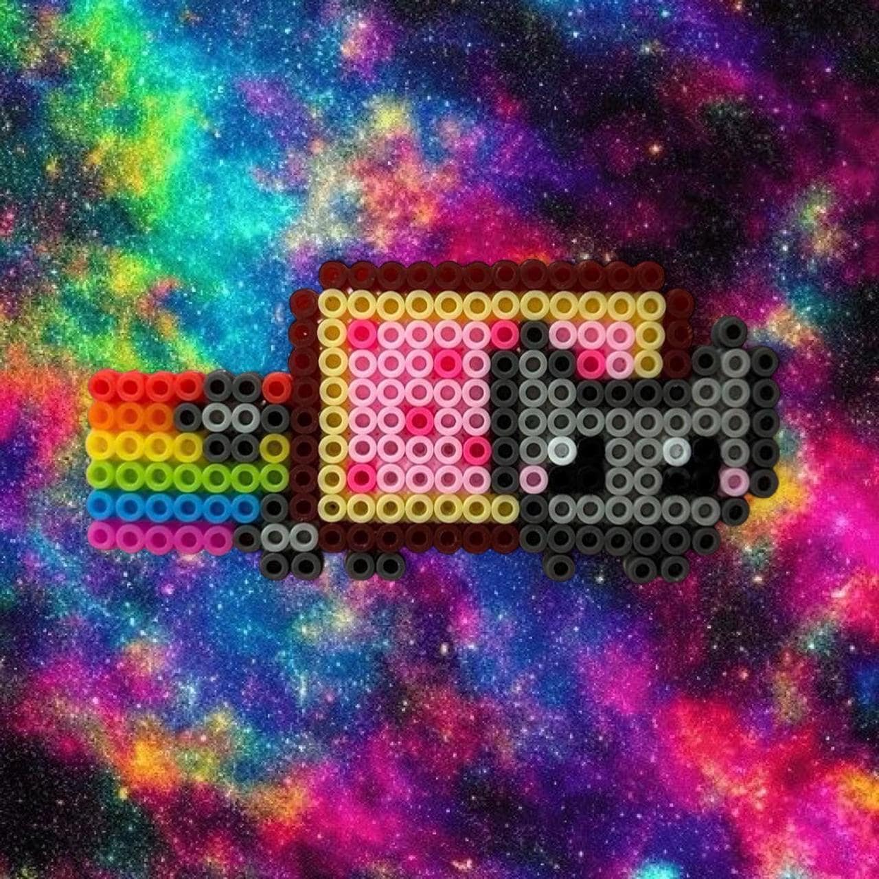 Nyan Cat Perler Bead Hair Clip: Kawaii Rave Hair Accessory - Etsy