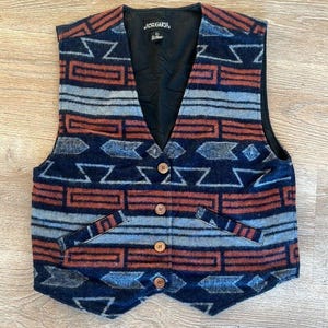 Vintage 90&#39;s SUGAR Aztec Western Wool Vest Women&#39;s size large