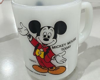 Vintage 1980 Mickey Mouse Today Pepsi Collector Mug Anchor Hocking USA