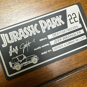 Jurassic Park Build Plate Movie Car