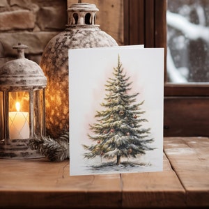 Weihnachtsgrußkarten (8, 16 und 24 Stück) Weihnachtsbaum Urlaub wünscht Karte für Freunde Familie Mitarbeiter