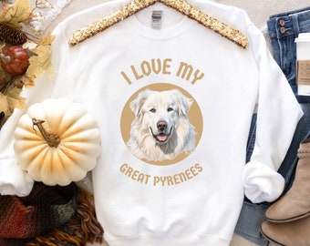LGD Crewneck Sweatshirt Great Pyrenees Owner Gift for Her Present for Him Animal Rescue Sweater Dog Enthusiast Unisex Heavy Blend™