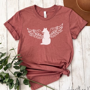 Short Sleeve Tee Guardian Angel Dog Loss T-Shirt Gift Idea for Losing Pet | Family Friend Thoughtful Gift for Pet Loss