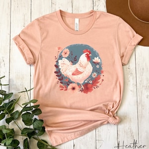 Schattig kippenshirt voor haar Kippen opvoeden Moederdagcadeau Farm Life T-shirt Vintage dieren T-shirt Unisex jersey T-shirt met korte mouw