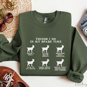 Things I do in my spare time, goat edition. "Chase a goat", "Watch goats escape", "research goat-proofing", "talk to my goats", "think about more goats", "dream about goats (and new fences)"