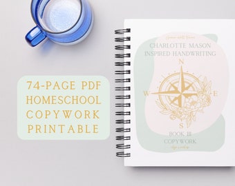 Copywork for Kids Handwriting Activity for Preschooler Kindergartener Charlotte Mason Method Homeschool Printable Digital Download
