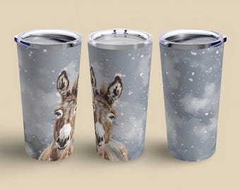 20 oz Tumbler Donkey Gift for Farmers, Homesteaders, Donkey & Mule Owners | Insulated Travel Mug for Men, Women Gift Ideas for Her