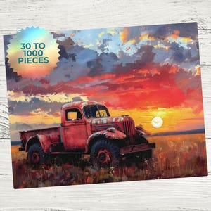Farm Truck Puzzle Kids Gift Idea Birthday and Christmas Gift for Boys Girls and Adults Family Game Night Jigsaw 30, 110, 252, 500,1000-Piece