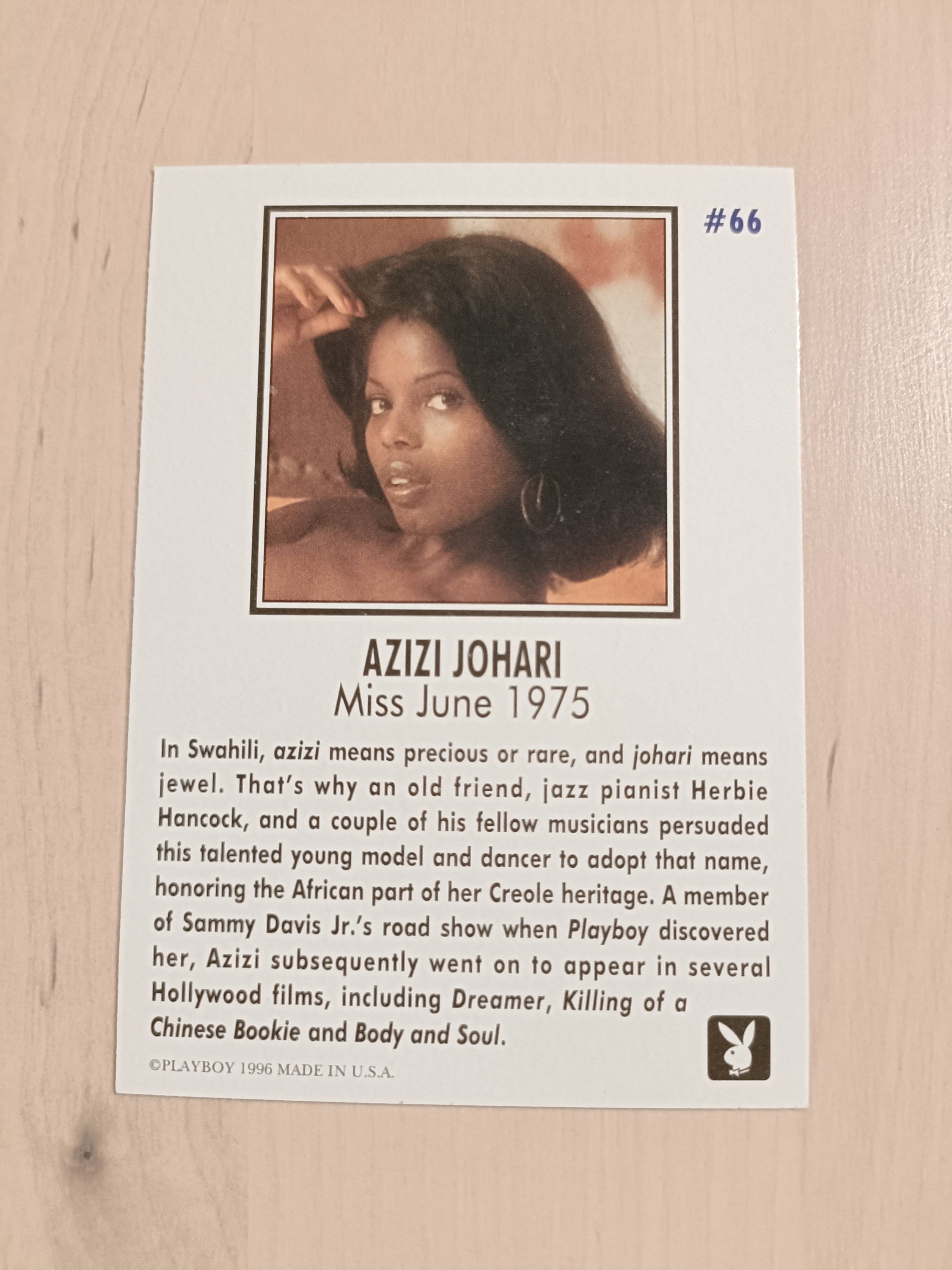 Azizi Johari Card N 66 Playboy Miss June June 1975 Trading Card 1996  6.4x8.9 Cm - Etsy