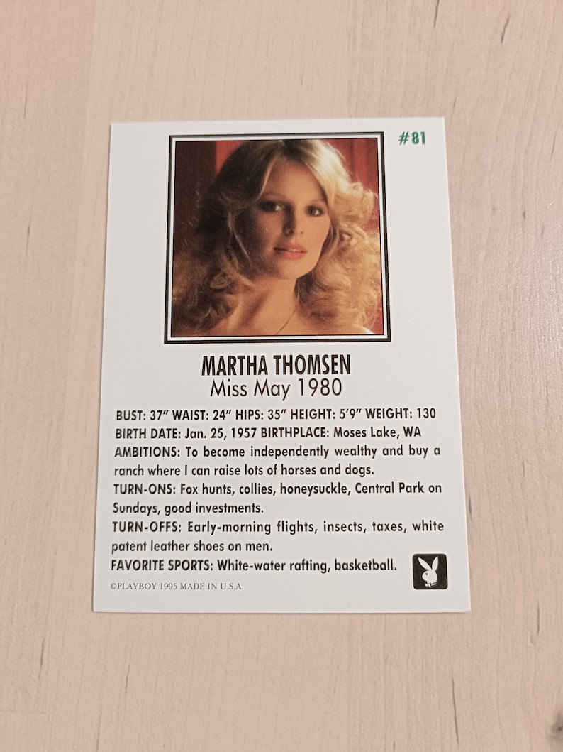 Martha Thomsen Collector's Card N 81 Playboy Miss May May 1980 Trading