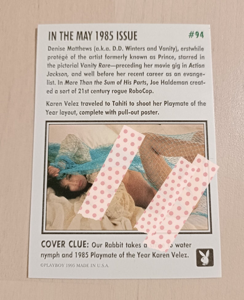 Collector's Card N 94 Playboy Cover Miss May May 1985 Trading Card 1995