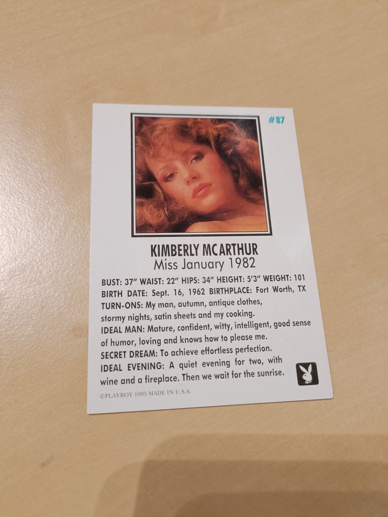 Buy Kimberly Mcarthur Card N 87 Playboy Miss January January 1982 Trading Card 1993 6.4x8.9 Cm