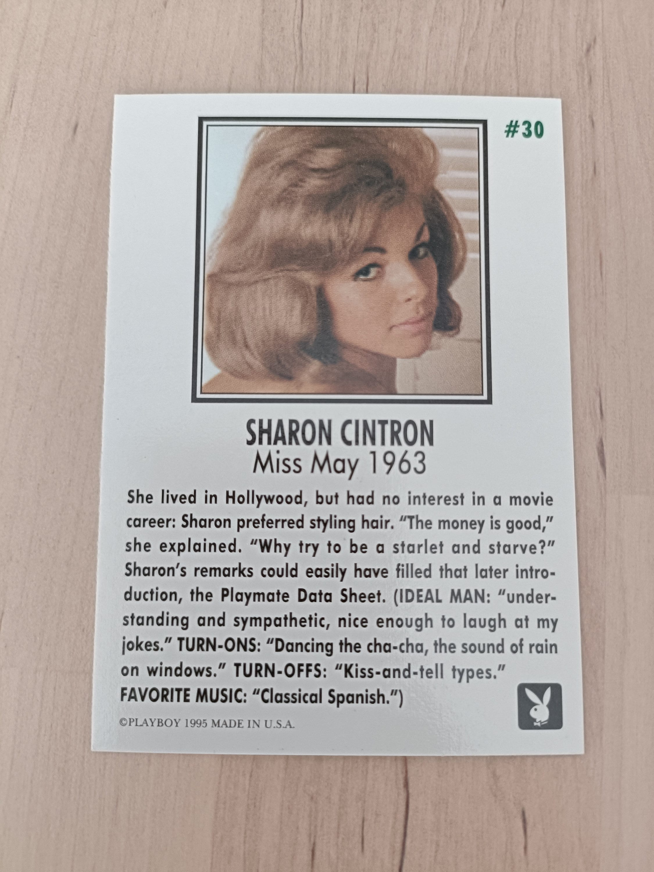 Sharon Cintron Collectors Card N 30 Playboy Miss May May 1963 Trading Card  1995 6.4x 8.9 Cm - Etsy