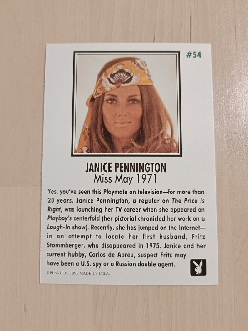Janice Pennington Trading Card N 54 Playboy Miss May May 1971 - Etsy