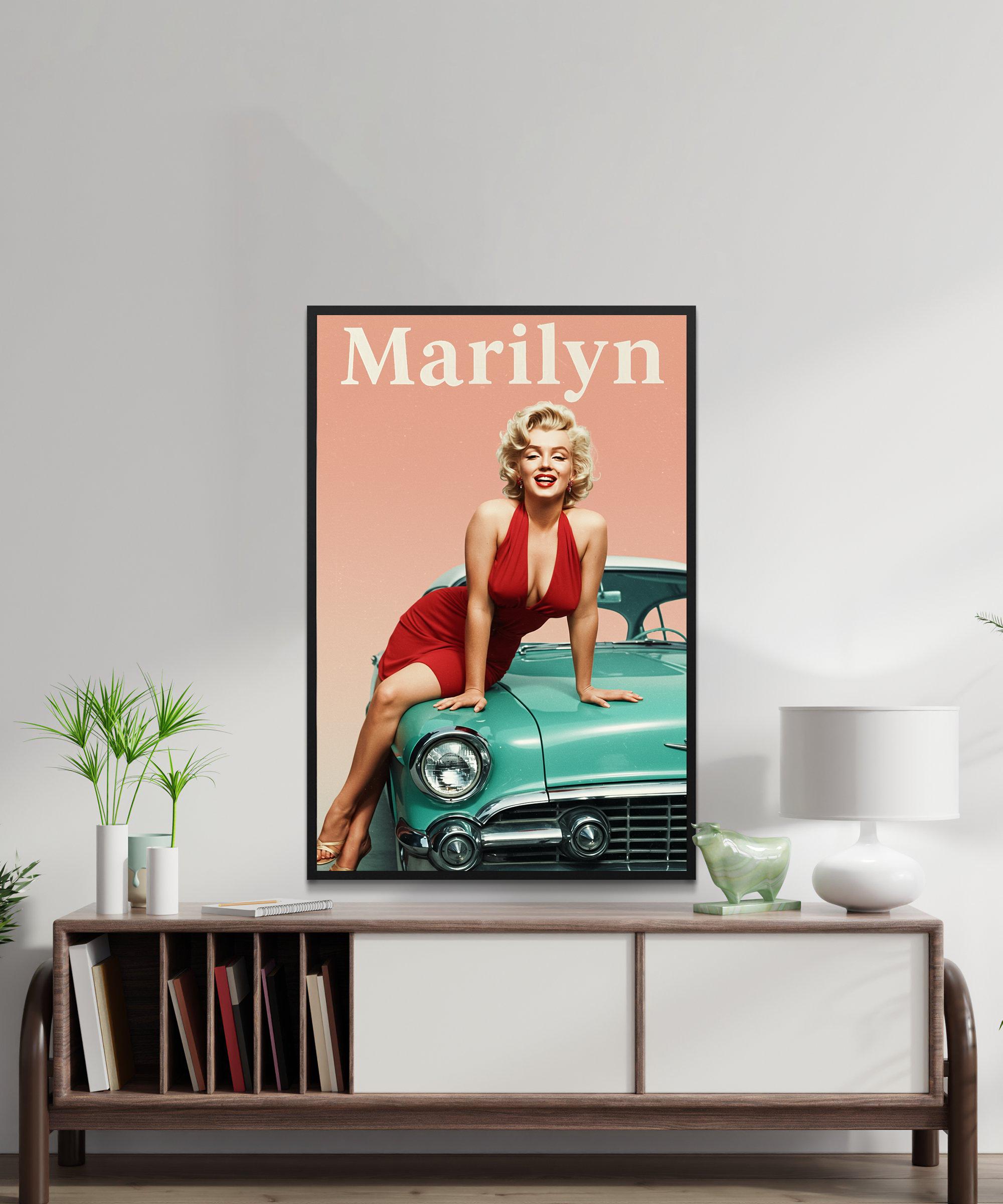Marilyn Monroe Poster, Retro Wall Art, Digital Print Download, Original ...