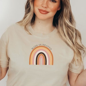 Made in Heaven Boho Christian Shirts Christian TShirts Bible Verse Shirt Trendy Christians T Shirts Jesus Apparel Faith Based Shirt