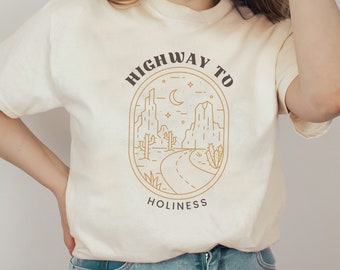 Highway to Holiness Chemise chrétienne tendance Esthétique Vêtements chrétiens Christian Streetwear Vêtements chrétiens Verset biblique chrétien