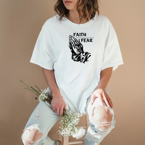 Faith Over Fear Aesthetic Jesus Shirt Christian Shirts Christian Apparel Christian Streetwear Christian Clothing Christian Merch Bible Verse