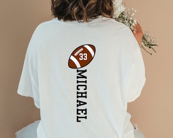 Kundenspezifisches Fußball-Mamma-Shirt, personalisiertes Geschenk für Mama, niedliches Fußball-Mama-Shirt, benutzerdefiniertes Fußball-Nummern-Shirt, Ihr Namens-Fußball-Shirt
