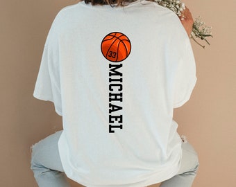 Custom Basketball Mom Shirt, Personalized Gift for Mom, Cute Basketball Mom Shirt, Custom Basketball Number Shirt Your Name Basketball Shirt