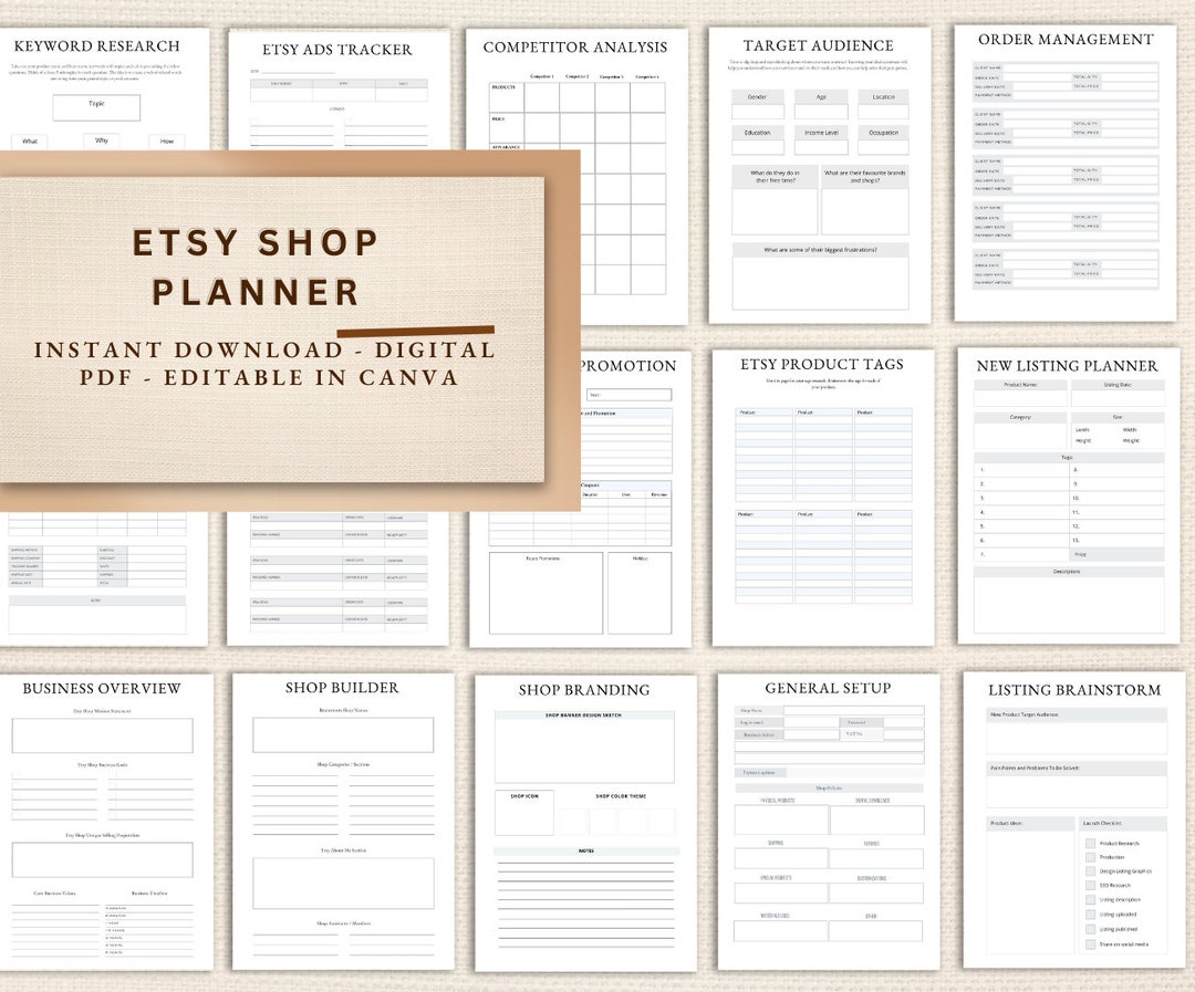 Etsy Planner, Printable Small Business Planner BUNDLE, Business Planner