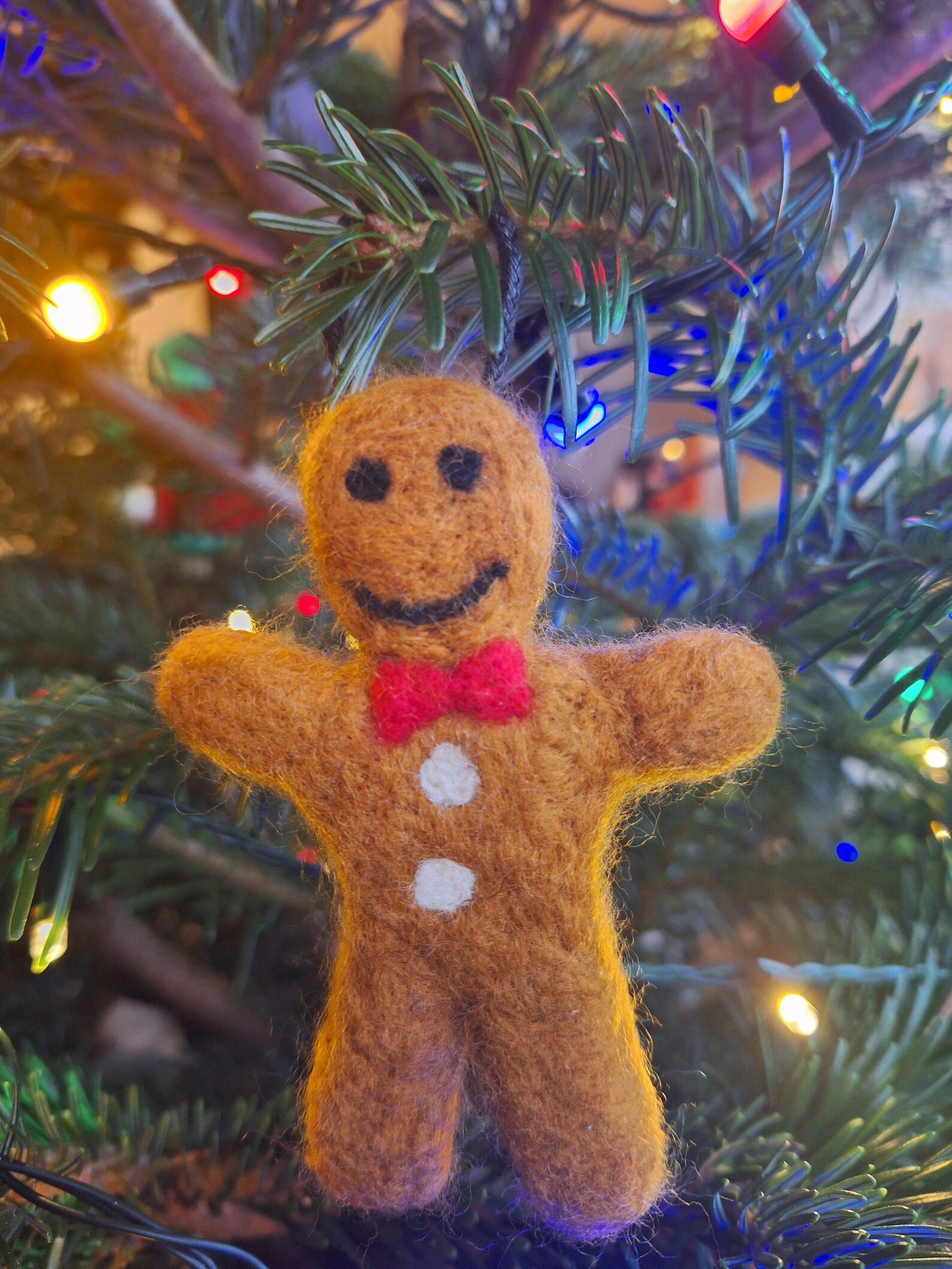 Needle Felted Gingerbread Man Tree Decoration - Etsy