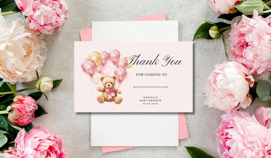 Editable Baby Shower Thank You Card Match for we Can Etsy