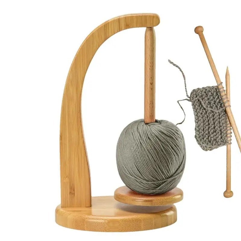 Yarn Ball Holder Crocheting Crochet Yarns Yarn Winding Knitting Wooden Crochet Yarn Threading Holder for Crafts Quilting Sweaters Knit Socks