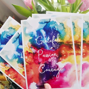 5x Postkarte Kunstkarte Affirmation 2024, Motivationskarte, Gute Wünsche