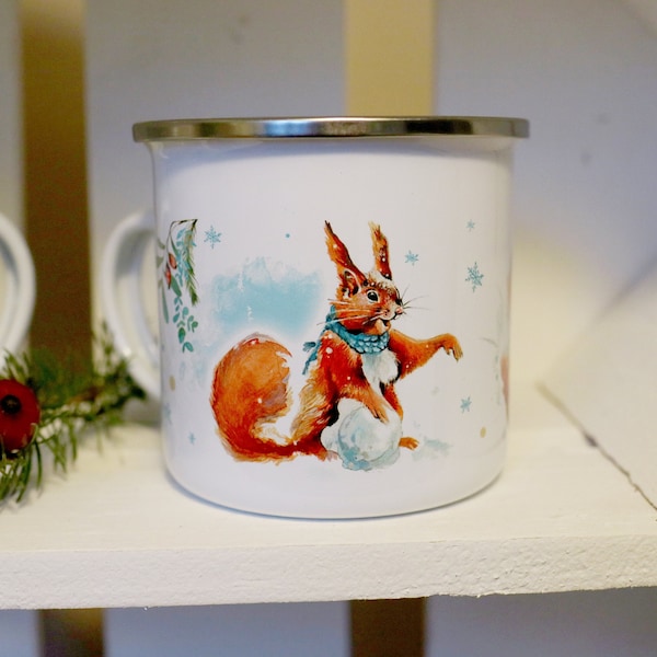 Weihnachtstasse Emailletasse Teetasse Kaffeetasse Kindergeschirr Campinggeschirr Tasse Becher