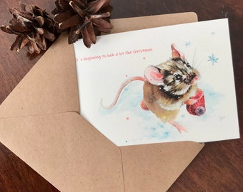 Weihnachtskarte Kunstkarte Klappkarte Winterkarte Gutschein Geschenkkarte