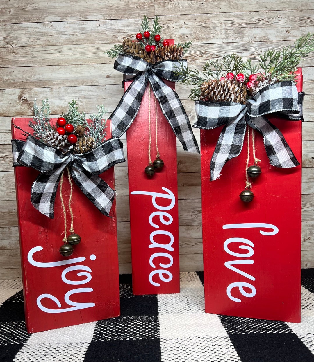 Wood Block Christmas Decor Etsy