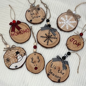 Wood Slice Christmas Ornaments - Etsy