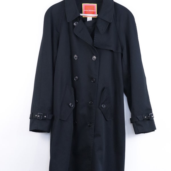 Oversized Black Trench Coat/ Button Down Trench Coat/ Trench Coat Women/ Black Raincoat/ Black Long Jacket/ Spring coat jacket/ Small