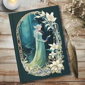 Mystical Journal, Personalized Enchanted Forest Elf Castle Notebook, Magical Diary, Fantasy Planner, Custom Hardcover Sketchbook, Fairytale