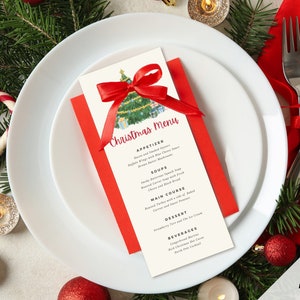 Printable Christmas Menu Template Christmas Cocktail (Download Now) - Etsy