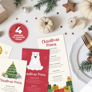 Printable Christmas Menu Template Christmas Cocktail (Download Now) - Etsy