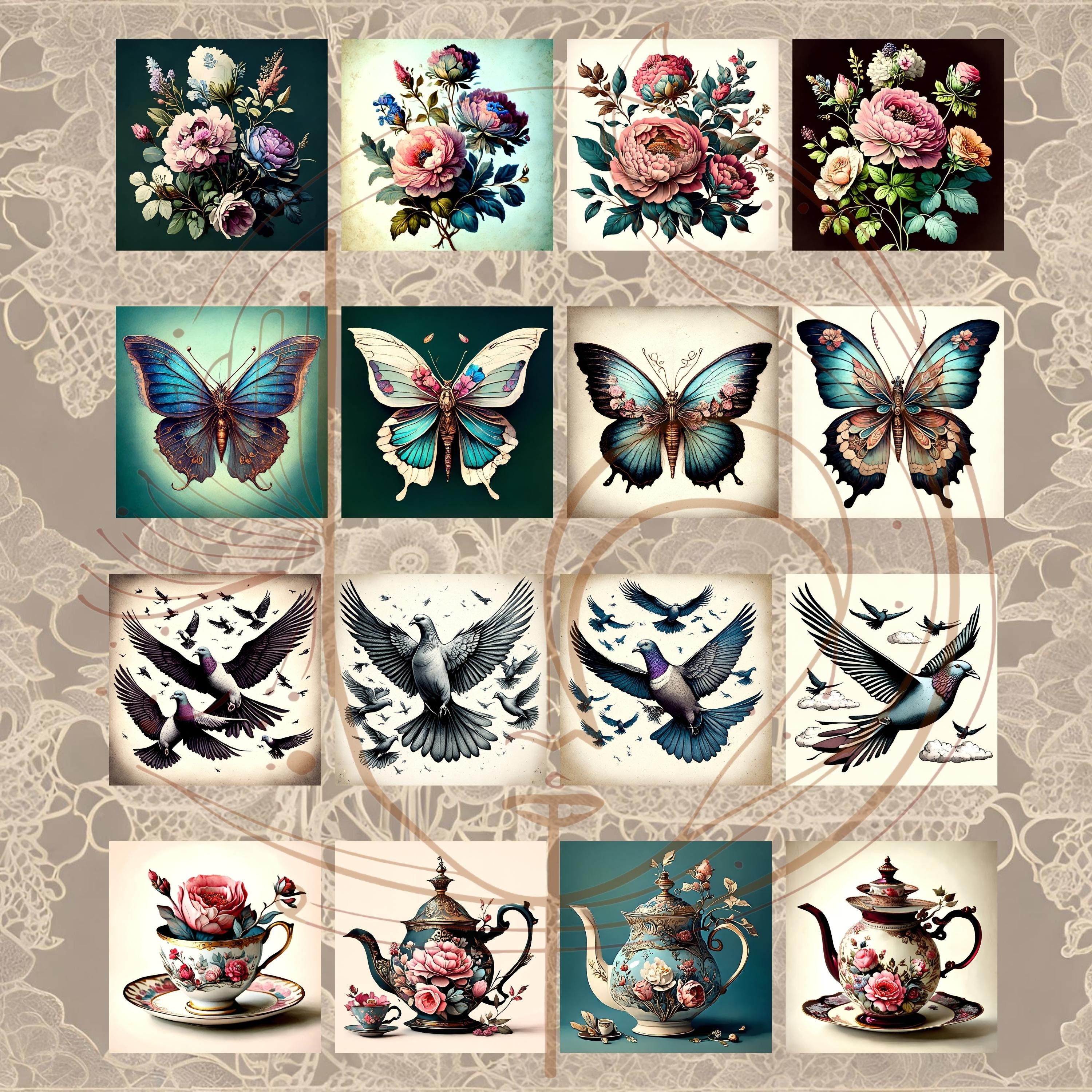 Victorian Junk Journal Kit printable JPG and Pngtransparent Background ...