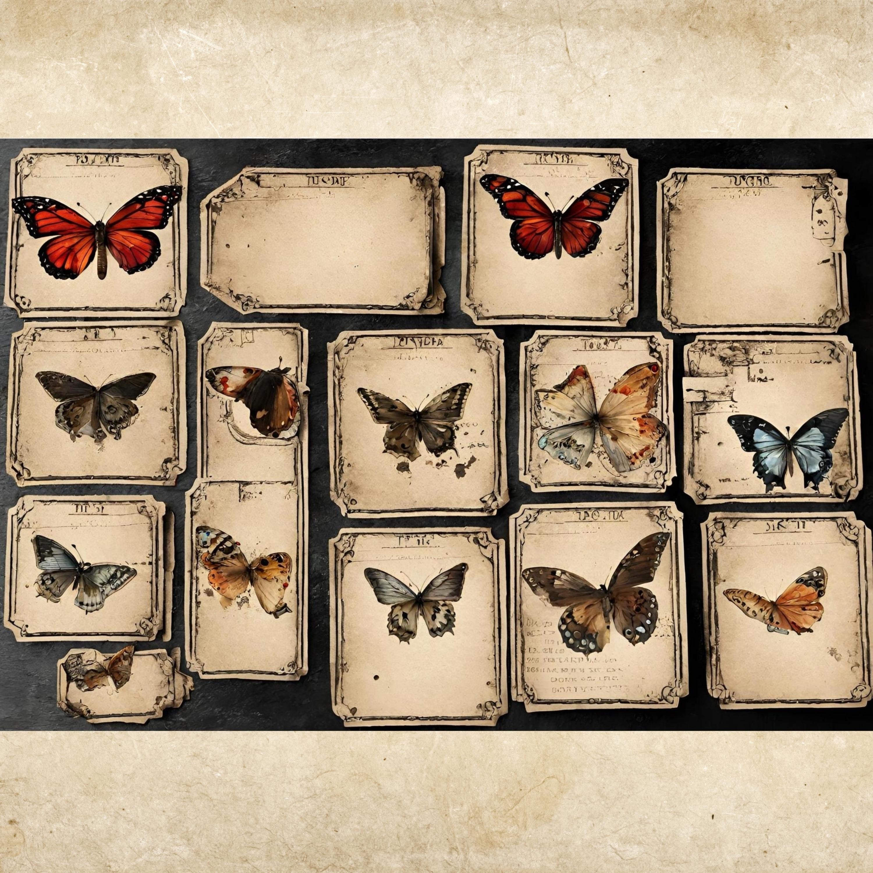 Vintage Butterfly JUNK JOURNAL Kit printable PDF Page With Ephemera ...