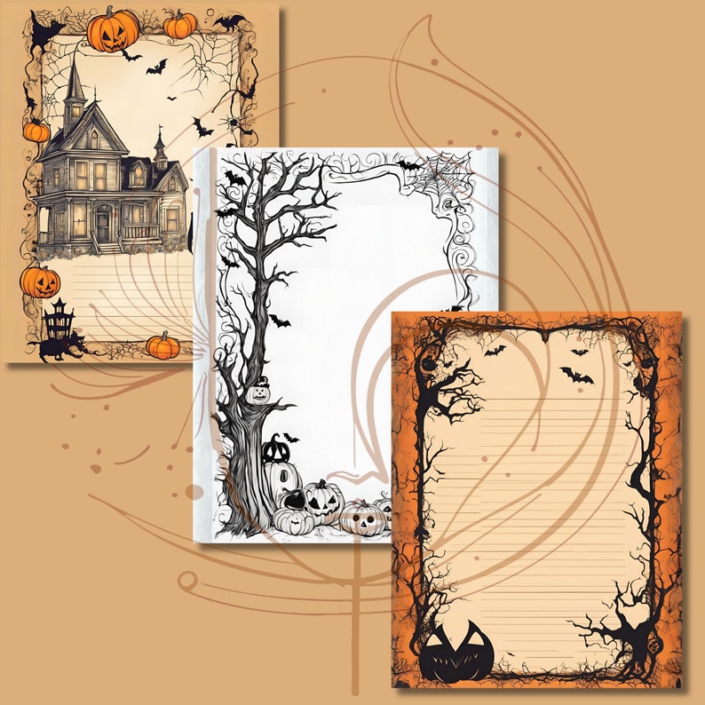 Halloween Junk Journal Pages, Halloween Digital Scrapbook Paper ...