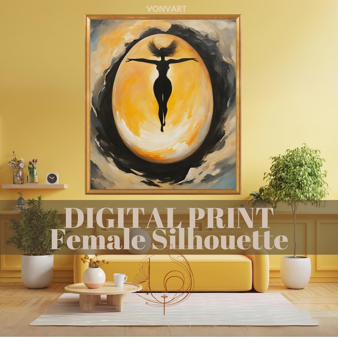 WOMAN Silhouette Fine Art PRINTS WALL Art Downloads Etsy